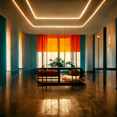 Modern calming interior design natural light AI generated