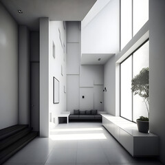 Modern calming interior design natural light AI generated