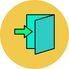 Login Multicolor Circle Filled Line Icon