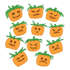 Sets of cute halloween pumpkin, sutable to make your design more pop, good for graphic design resource.
