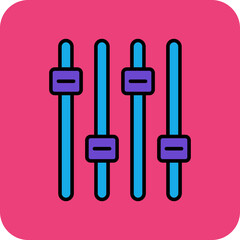 Volume Control Multicolor Round Corner Filled Line Icon