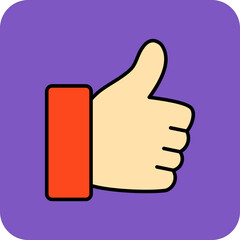 Like Multicolor Round Corner Filled Line Icon