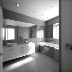 Modern interior design bathroom AI generated
