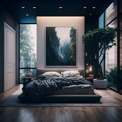 Modern style interior bedroom AI generated