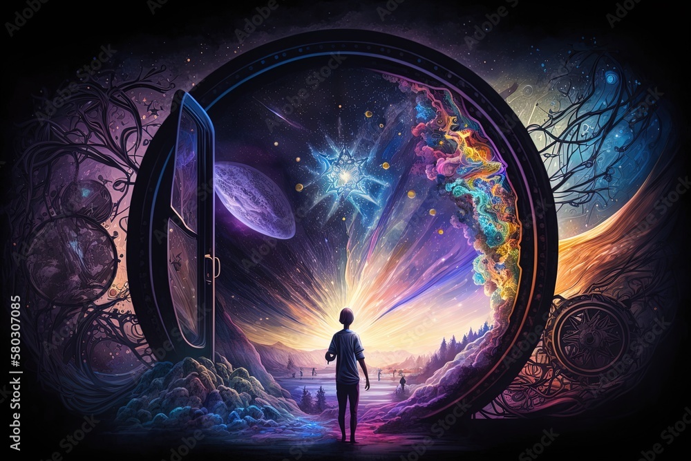 Poster intertwining dreams and visions – a journey through plasma illustration generative ai