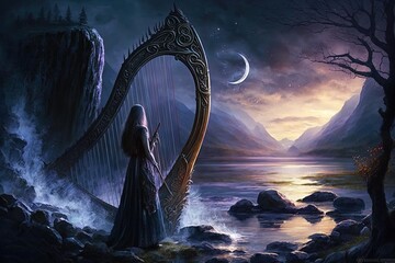 Music of Prophecy: A Fantasy Harpist's Journey Generative AI