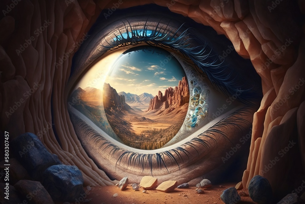 Poster entrancing visions of an elusive realm generative ai