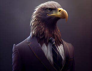 Eagle in suit, generative ai