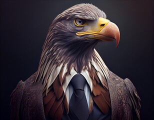 Eagle in suit, generative ai