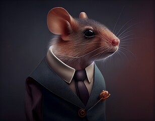 Mouse in suit, generative ai