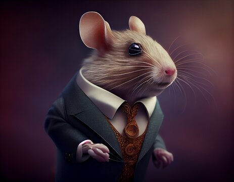 Mouse in suit, generative ai