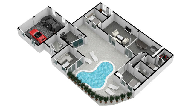 Single Level Floor Plan Ideas. Floor plan. Floorplanner.