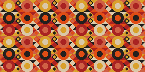 Orange texture with quarter circles, rectangles. The texture is geometric with a repeating pattern. Print for applying to seamless surfaces.