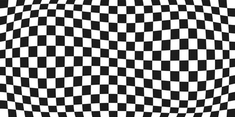 Vector canvas with repeating checkered wave. Print for applying to seamless surfaces. Checker pattern.