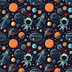Space - beautiful seamless pattern