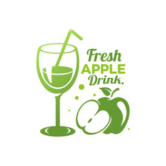 fresh apple drink vector template illustration