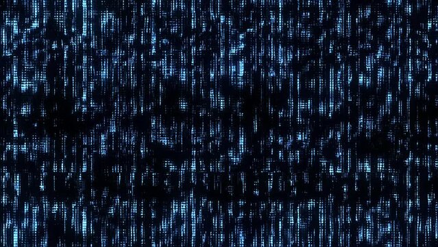 Holomatrix flashing. Blue holomatrix futurism. Abstract Digital Animation with Holomatrix and Glitch effect. Flickering noise.