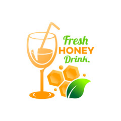 fresh honey drink vector template illustration