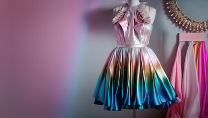 Playful pretty dress for prom, party, carnaval, performance. Generative AI