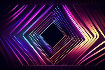 Fototapeta premium neon lines, glow lines, watercolor style Generative AI