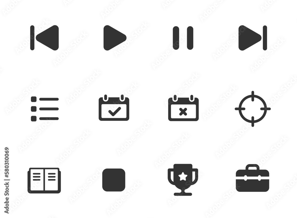 Poster ui web icons isolated on white background. ui glyph icon set for web, mobile apps, ui design and pro
