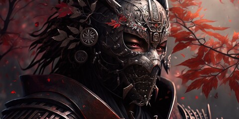 Samurai warrior background, generative ai