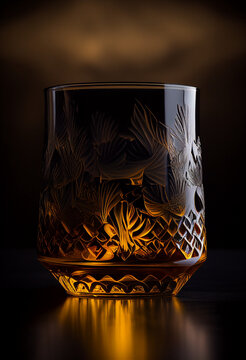 Handmade Fuji Whisky glass made using the EDO Kiriko artesian techniques with Suntory Whisky 