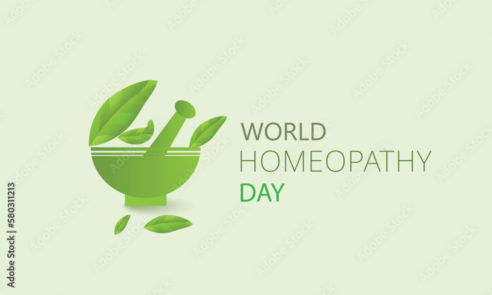 Wall mural world homeopathy day. template for background, banner, card, poster