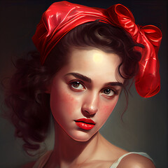 Flirtatious girl portrait 