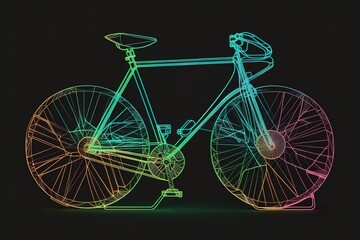 Abstract vector image of Bicycle, Generative AI.