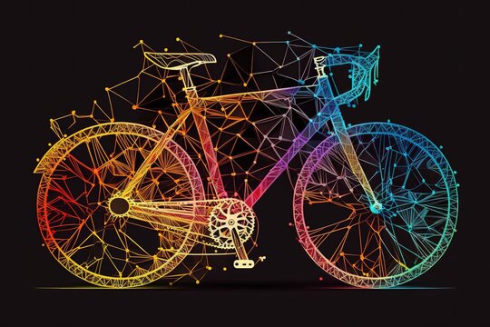 Abstract vector image of Bicycle, Generative AI.