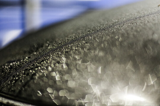 Condensation and million little water drops on a glass close upe and bokeh