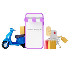 Delivery service. online shopping and free delivery