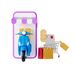 Delivery service. online shopping and free delivery