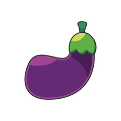 eggplant cartoon vector icon illustration