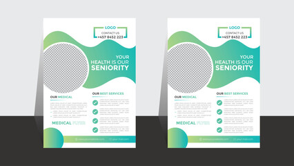 Corporate healthcare and medical cove a4 flyer design template for print. template, web, website, business, , vector, layout, page, banner