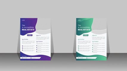 Modern Real-Estate Flyer Template ready use for your business advertisements.