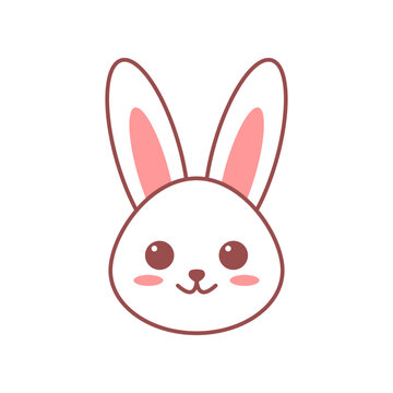 Cute bunny face vector icon