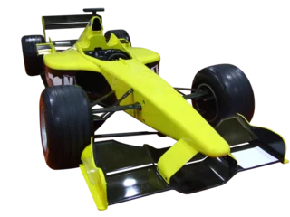 Keuken spatwand met foto yellow formula one racing car transparent © goce risteski