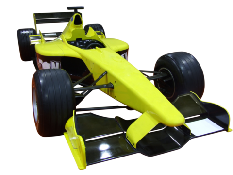yellow formula one racing car transparent
