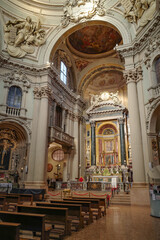Fototapeta na wymiar Bologna, Italy - 16 Nov, 2022: Interior of the Santuario di Santa Maria della Vita church