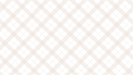 Beige diagonal checkered seamless pattern in white background