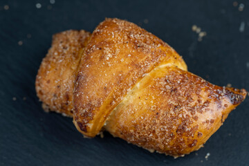 Bagels made of cottage cheese dough stuffed with cottage cheese and raisins