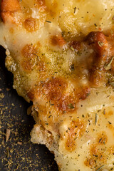 delicious homemade fast food pizza with seafood shrimp