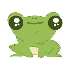 Cute little frog vector cartoon illustration isolated on a white background.