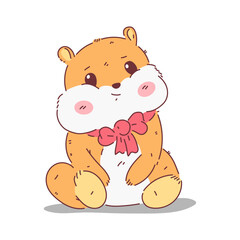 Sweet hamster vector cartoon character isolated on a white background.