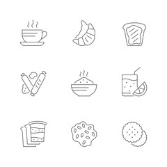 Set line icons of breakfast