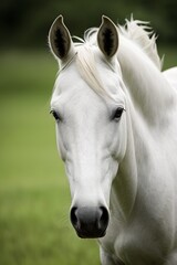 Obraz na płótnie Canvas AI Stunning Horse Portrait Amidst Breathtaking Natural Scenery