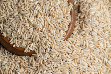 Natural brown rice for cooking healthy food