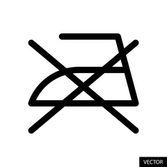 Do not iron, no ironing laundry symbol vector icon in line style design for website, app, UI, isolated on white background. Editable stroke. Vector illustration.